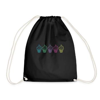 Sundae Gelato Dessert Popsicle For Men Women Kids - Drawstring Bag - black - Front