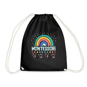 Funny Daycare Teachers Appreciation Watercolored - Drawstring Bag - black - Front