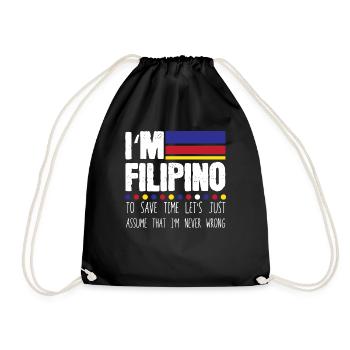 Philippin hilarant à sauver Supposez simplement que je ne le suis jamais - Sac de sport léger - noir - Devant
