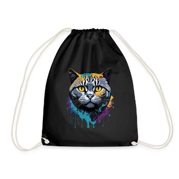 Splash Art British Cat Expression - Sac de sport léger - noir - Devant