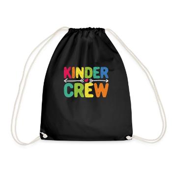 Kinder Crew Kindergarten Lehrer Lustig Erster Tag - Turnbeutel - Schwarz - Vorne