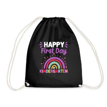 Bonne première journée de retour arc-en-ciel de la maternelle - Sac de sport léger - noir - Devant
