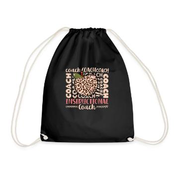 Bleached Leopard Teaching Trainer Typography Teacher - Drawstring Bag - black - Front