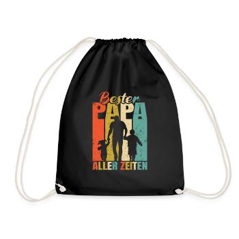 Bester Papa aller Zeiten 2 Kinder Ehemann Papa - Turnbeutel - Schwarz - Vorne