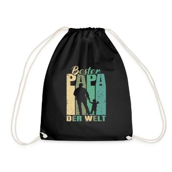 Bester Papa der Welt 1 Kind Ehemann Papa - Turnbeutel - Schwarz - Vorne