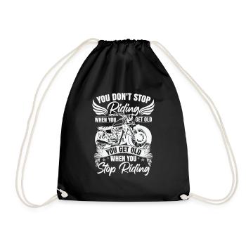 Motorcyclist Rider Motorbike Motorcycle Rider - Drawstring Bag - black - Front