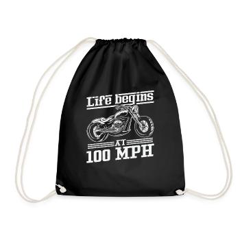 Funny Bike Rider Motorbike Motorcycle - Drawstring Bag - black - Front