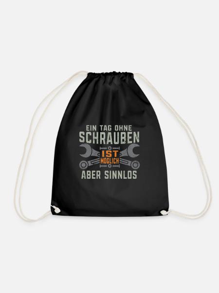 KFZ Mechaniker Meisterpürufung Geschenk Schrauber - Turnbeutel - Schwarz