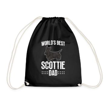 Scottish Terrier Scottie Dog - Drawstring Bag - black - Front