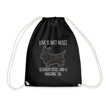 Scottish Terrier Scottie Dog - Drawstring Bag - black - Front