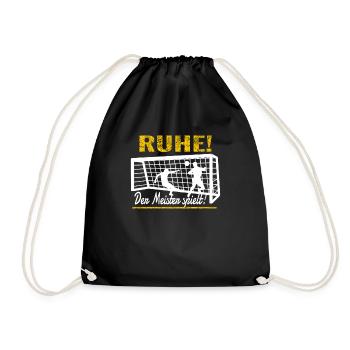 Fußballzubehör Geschenkidee Fußballfan - Turnbeutel - Schwarz - Vorne