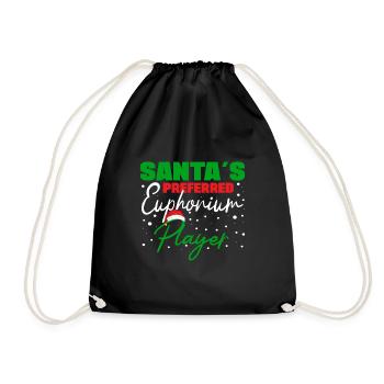 Santas Preferred Euphonium Player Baritone Bass - Drawstring Bag - black - Front