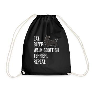 Scottish Terrier Scottie Dog - Drawstring Bag - black - Front