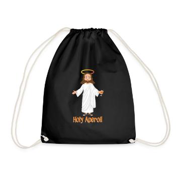 Engel Holy Cocktail Gemälde Jesus Saufshirt - Turnbeutel - Schwarz - Vorne