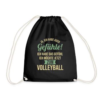 Volleyballer Volleyballspieler Volleyball - Turnbeutel - Schwarz - Vorne