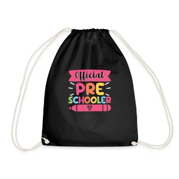 Official Preschooler Funny Pre-K Preschool - Drawstring Bag - black - Front
