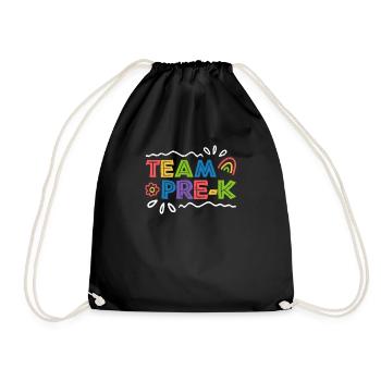 Team Pre-K Graduate Preschool Teacher Student Back - Drawstring Bag - black - Front
