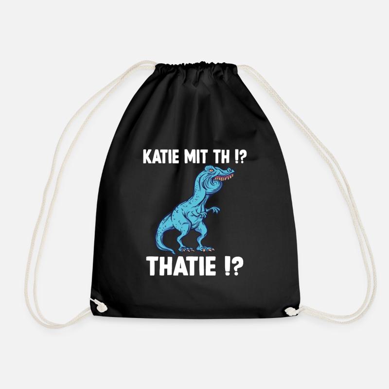 Katie oder Kathie T-Rex Überbiss Dinosaurier Meme - Turnbeutel - Schwarz