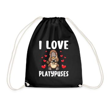 I love platypuses Platypus - Drawstring Bag - black - Front