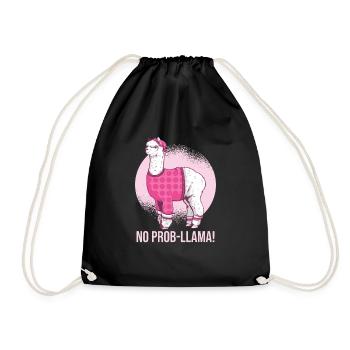 Alpaka Llama Vintage Funny Animal Sprüche - Turnbeutel - Schwarz - Vorne