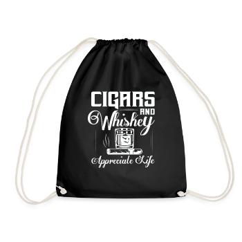 Cigars And Whiskey Appreciate Life Bourbon Drinkin - Turnbeutel - Schwarz - Vorne