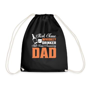 Part Time Whiskey Drinker Full Time Amazing Dad Bo - Drawstring Bag - black - Front