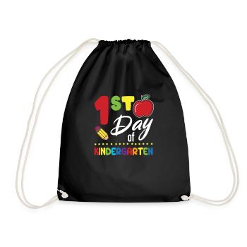 1st Day of Kindergarten Back to School First - Drawstring Bag - black - Front