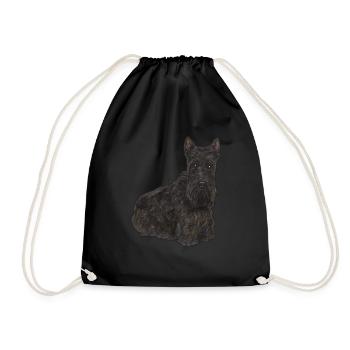 Scottish Terrier Scottie Hund - Turnbeutel - Schwarz - Vorne