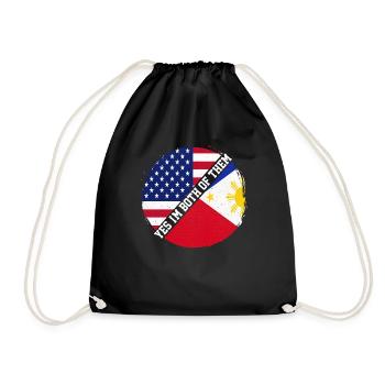 Funny American Filipinos Sarcastic Filipino Women - Drawstring Bag - black - Front