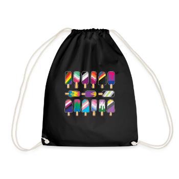Crème glacée Gay LGBTQ Arc-en-ciel Mois de la fierté LGBT - Sac de sport léger - noir - Devant