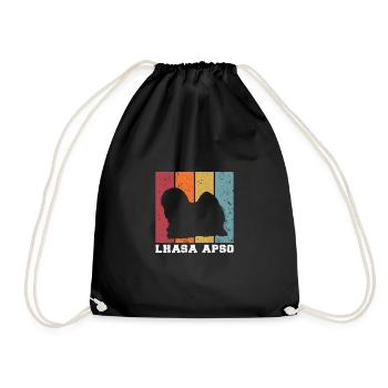 Lhasa Apso - Turnbeutel - Schwarz - Vorne