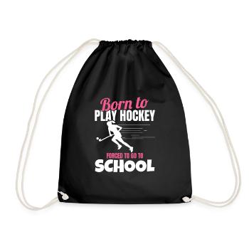 Born To Play Hockey Field Hockey Enthusiast Goalke - Drawstring Bag - black - Front