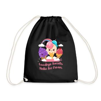 Goodbye Tonsils Hello Ice Cream Tonsillectomy - Drawstring Bag - black - Front