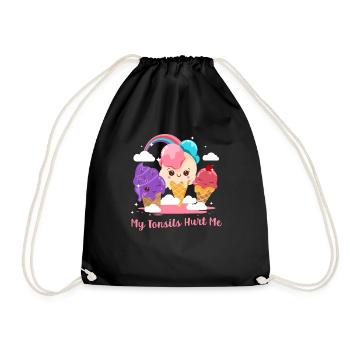 My Tonsils Hurt Me Tonsil Removal Tonsillectomy - Drawstring Bag - black - Front