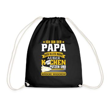Ich bin der Papa der alles kann - Turnbeutel - Schwarz - Vorne