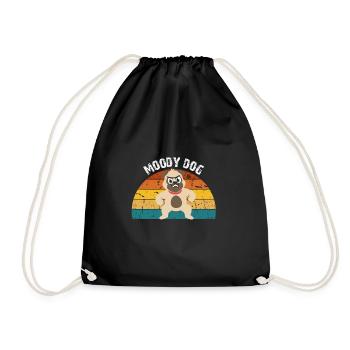 Funny Bulldog lovers Moody dog - Drawstring Bag - black - Front