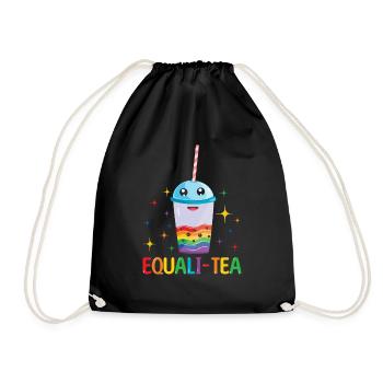 Equality Tea Gay LGBTQ Rainbow LGBT Pride Month - Drawstring Bag - black - Front