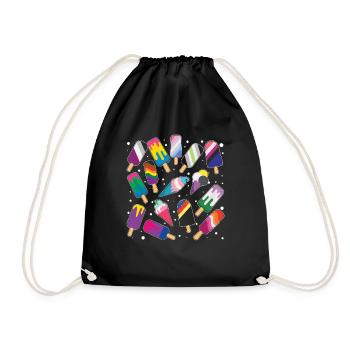 Popsicle Gay LGBTQ Rainbow LGBT Pride Month - Drawstring Bag - black - Front