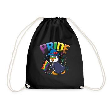 Pinguin-Liebhaber Homosexuell LGBTQ Regenbogen LGBT Pride Monat - Turnbeutel - Schwarz - Vorne