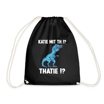 Katie oder Kathie T-Rex Überbiss Dinosaurier Meme - Turnbeutel - Schwarz - Vorne