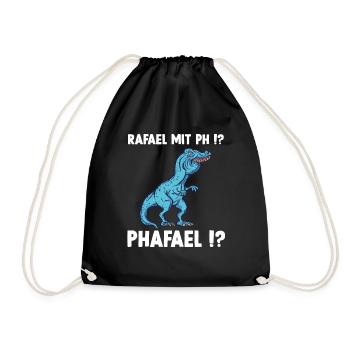 TRex Meme Dinosaurier mit Überbiss Rafael mit ph R - Turnbeutel - Schwarz - Vorne