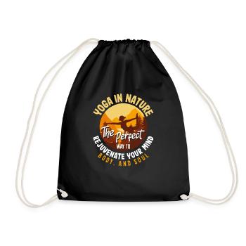 Yoga in nature rejuvenate your mind, body, and - Drawstring Bag - black - Front