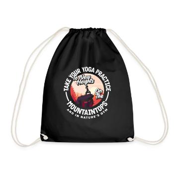 Take your yoga practice to new heights in - Drawstring Bag - black - Front