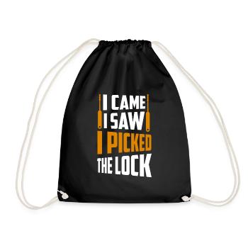 I Came, I Saw, I Picked The Lock Lockpicker Locksm - Turnbeutel - Schwarz - Vorne