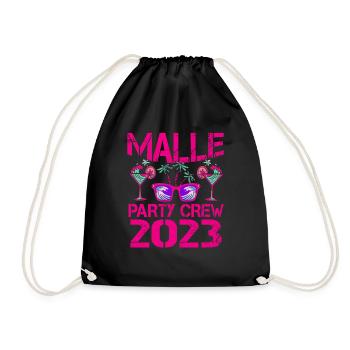 Malle Party Crew 2023 Partyurlaub - Turnbeutel - Schwarz - Vorne