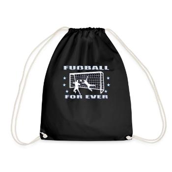 Fußballzubehör Geschenkidee Fußballfan - Turnbeutel - Schwarz - Vorne