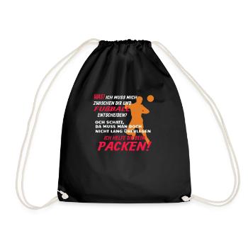 Fußballzubehör Geschenkidee Fußballfan - Turnbeutel - Schwarz - Vorne