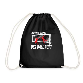 Fußballzubehör Geschenkidee Fußballfan - Turnbeutel - Schwarz - Vorne