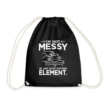 Pottery Pottery Pottery Artist Clay - Drawstring Bag - black - Front