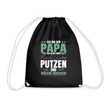 Vatertag 2023 Sprüche Papa Humor - Turnbeutel - Schwarz - Vorne